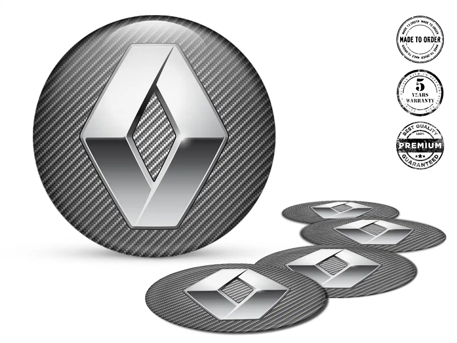 Renault Silikonaufkleber Stil Gewölbte Felgenembleme